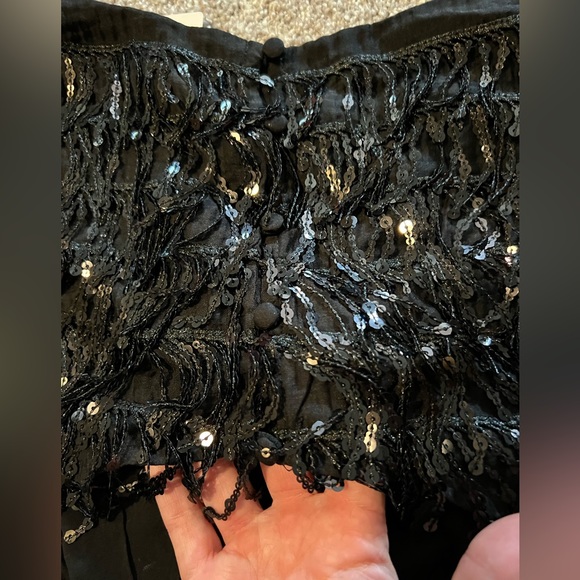 NWT Anthropologie Current Air collab - sequin open-back top with bishop sleeves - Picture 8 of 13